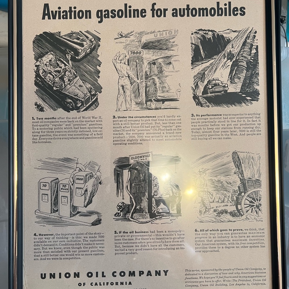 1949 Union Oil Company of Cali Aviation gasoline for autos Print Ad 43103 #52